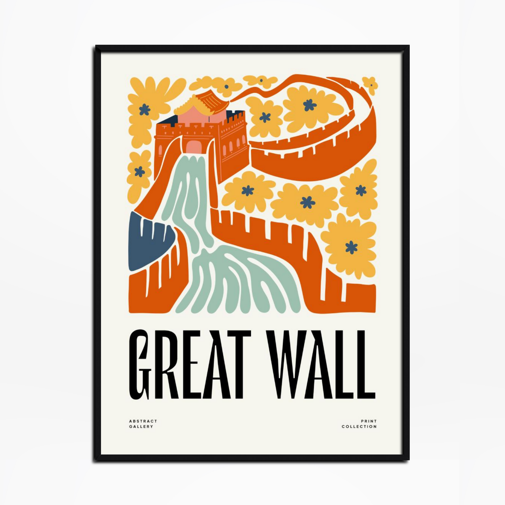 Great Wall Of China Floral Print