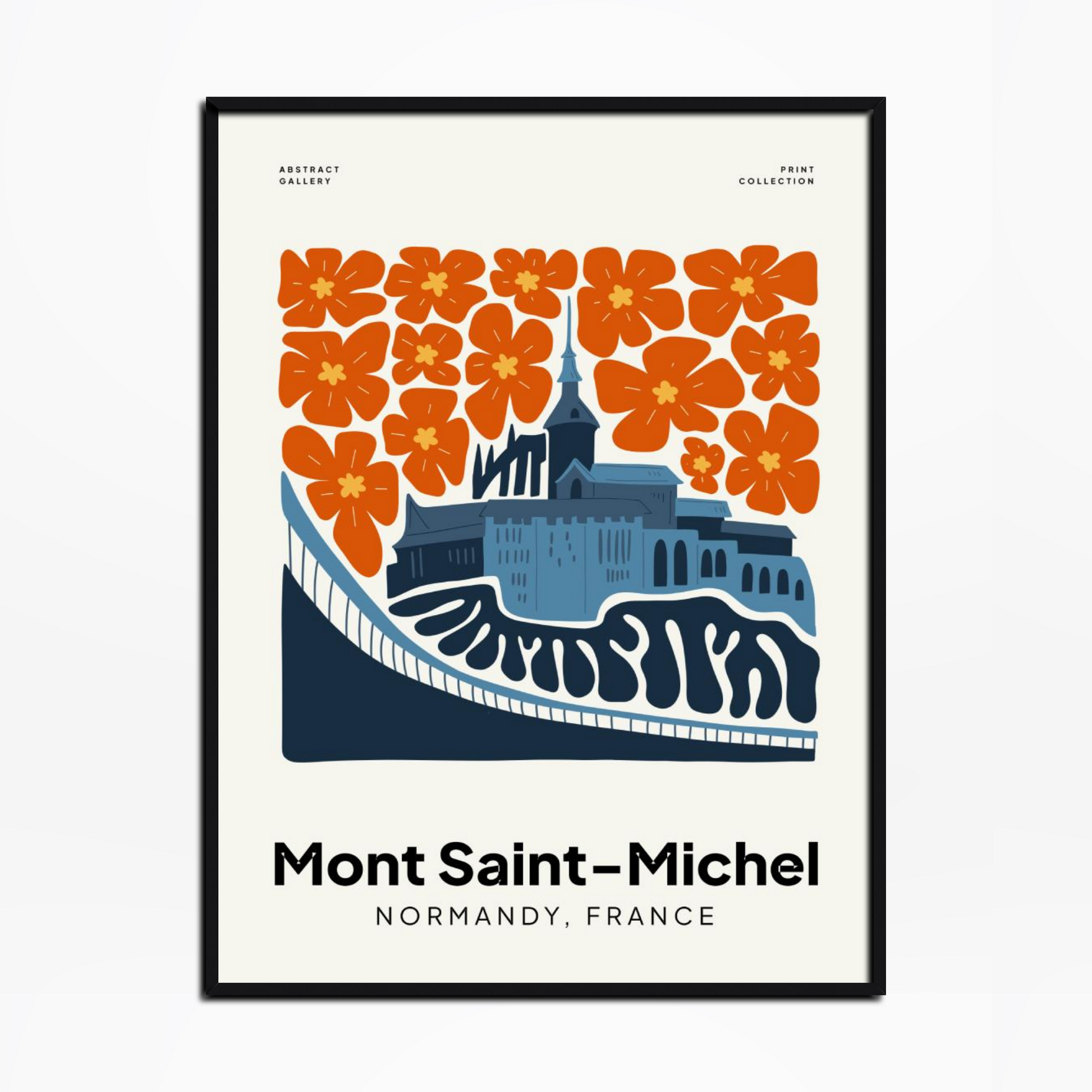 Mont Saint-Michel Floral Print