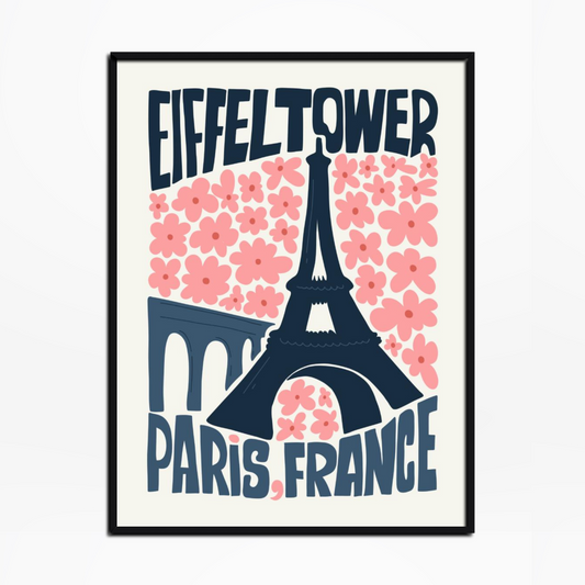 Eiffel Tower Floral Print