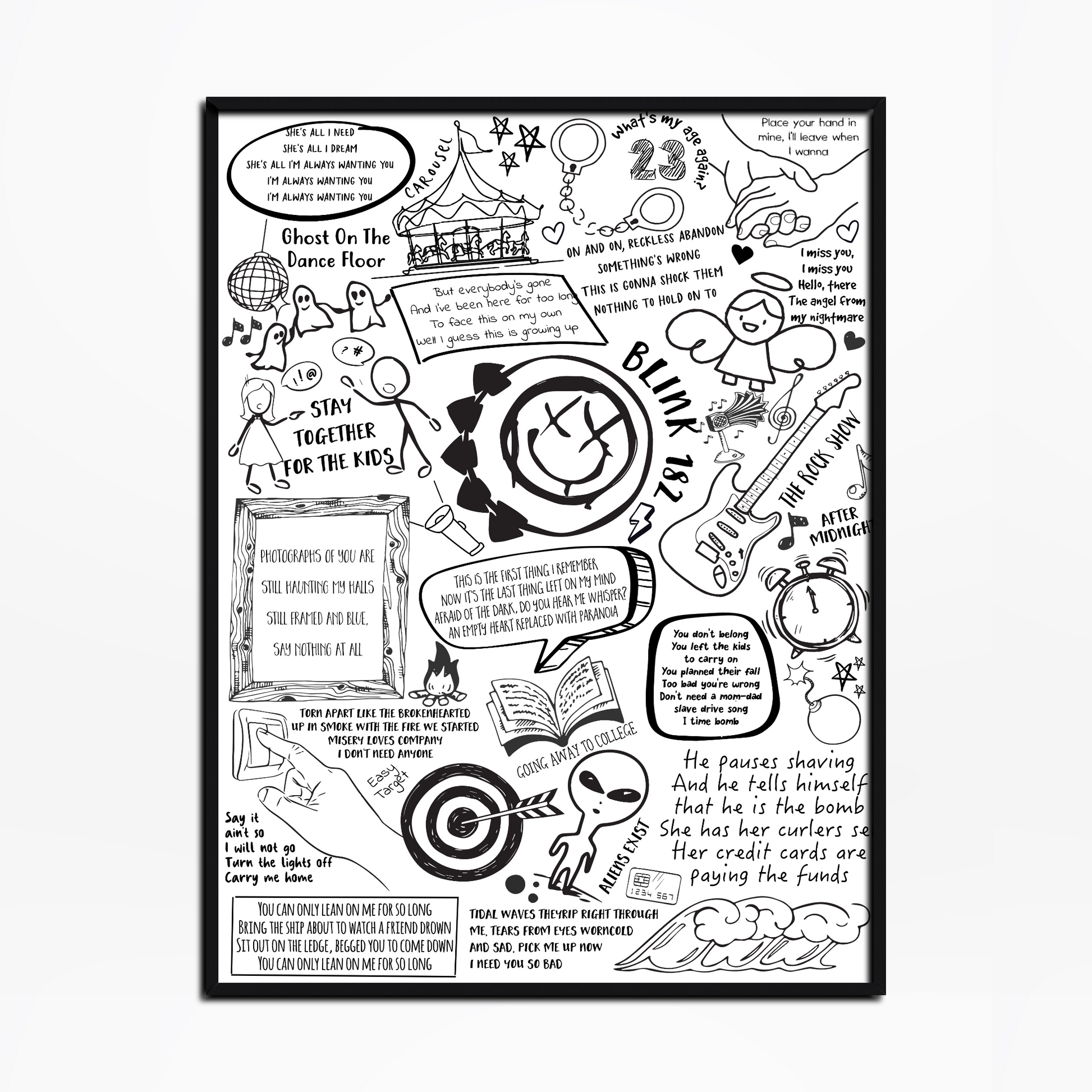 Blink 182 Lyric Album Print