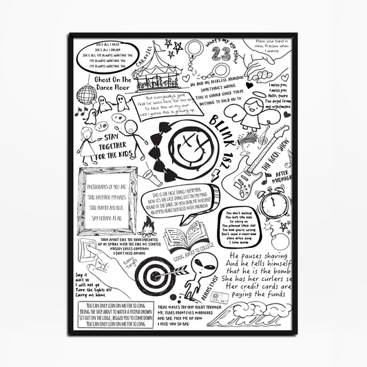 Blink 182 Lyric Album Print