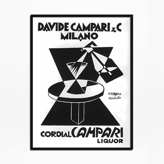 1926/27 Davide Campari Cordial Campari Liquor Drink Poster