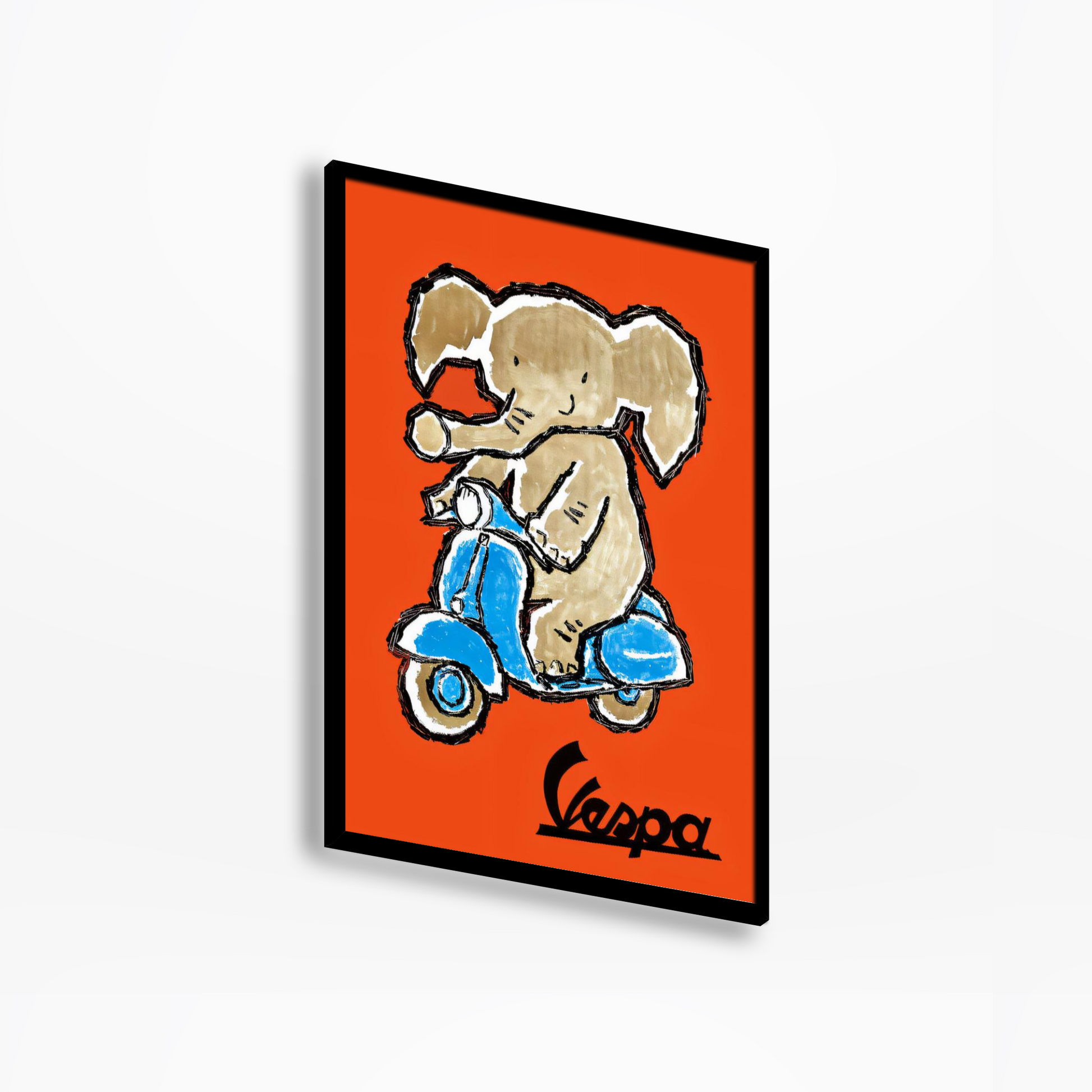 1959 Vespa Elephant Riding Scooter Poster