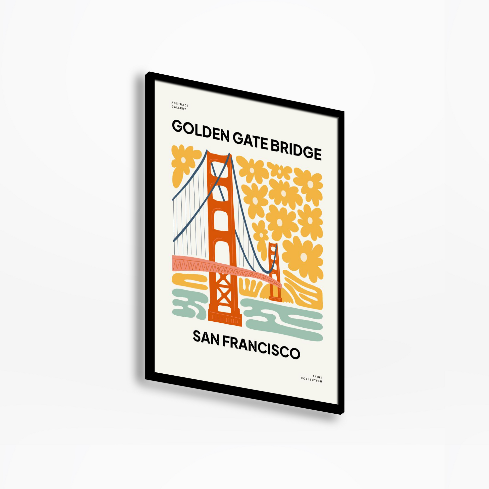 Golden Gate Bridge Floral Print