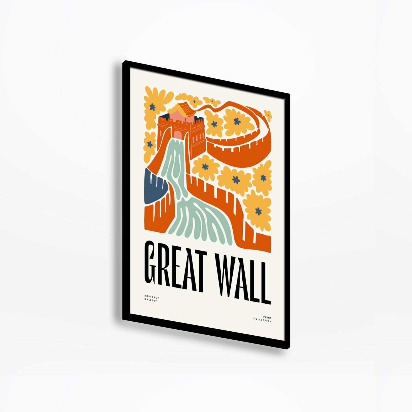 Great Wall Of China Floral Print