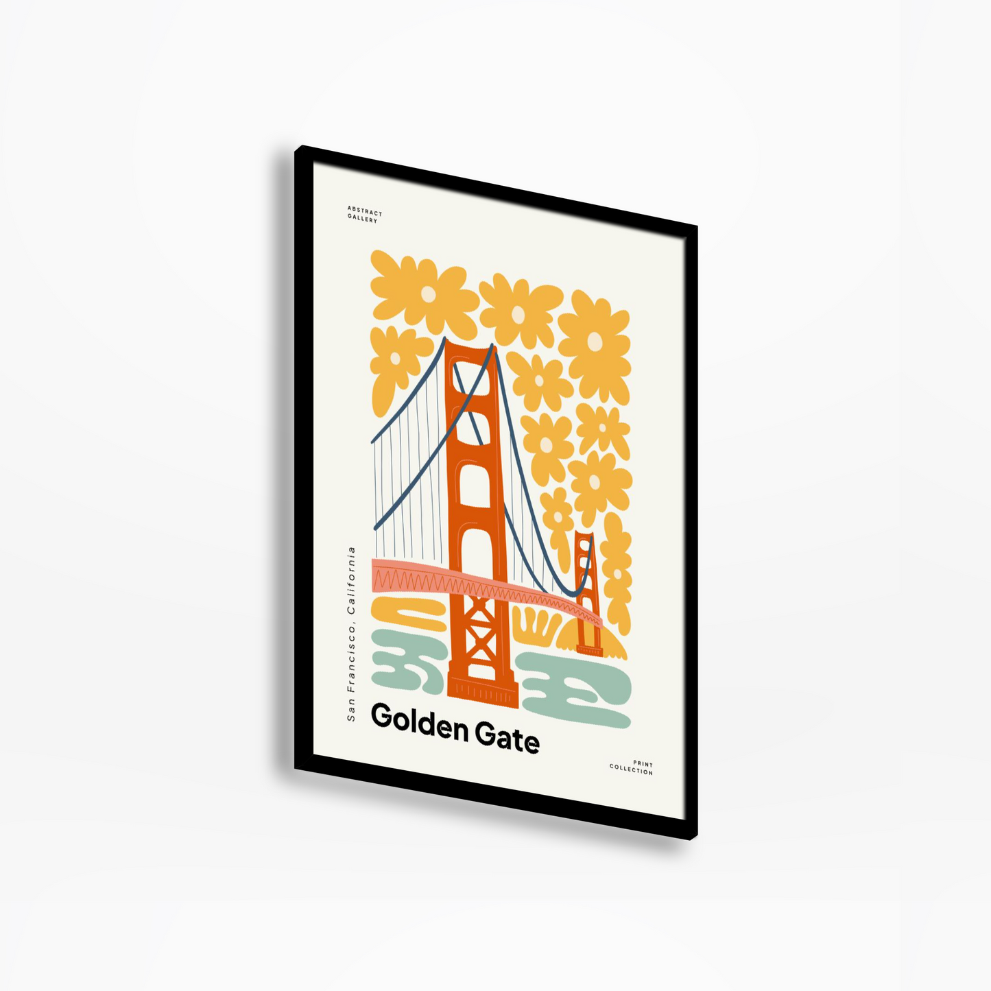 Golden Gate Bridge Floral Print