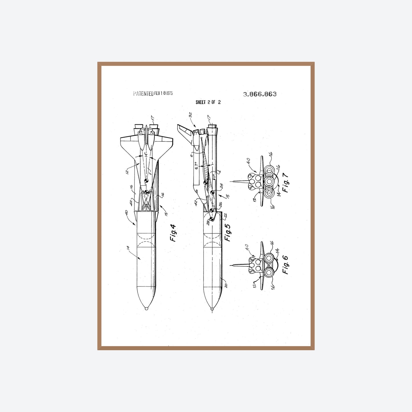 NASA Space Shuttle Patent Print 2