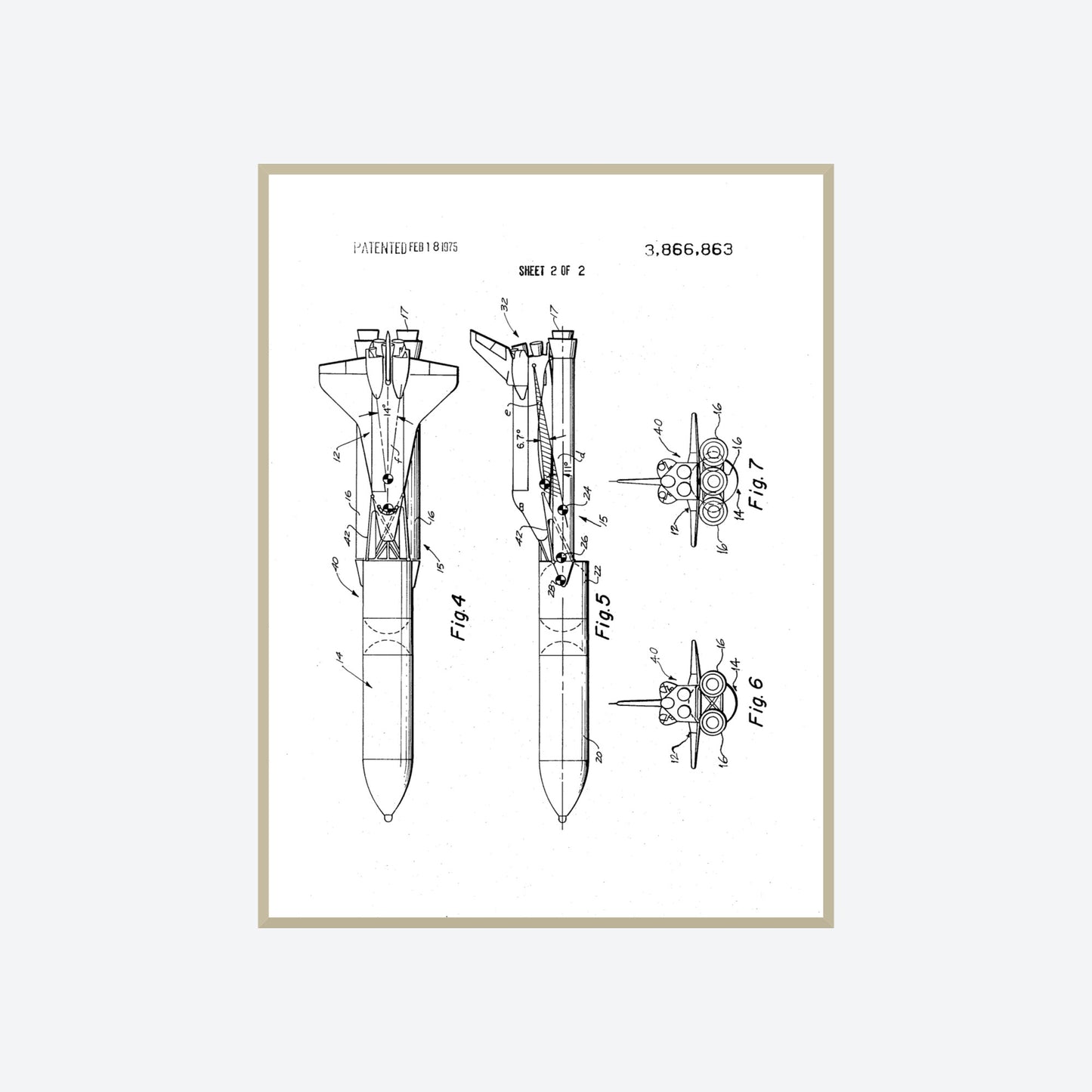 NASA Space Shuttle Patent Print 2