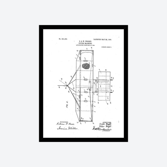 Wright Brothers Flying Machine Patent Print