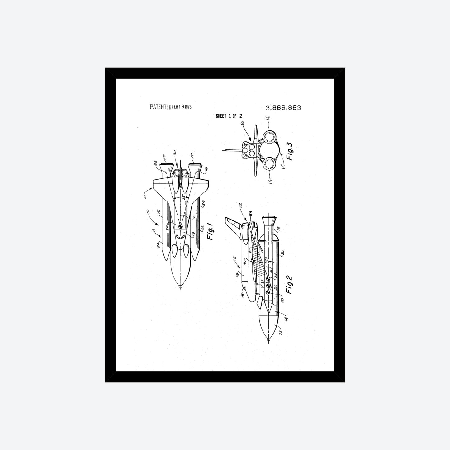 NASA Space Shuttle Patent Print