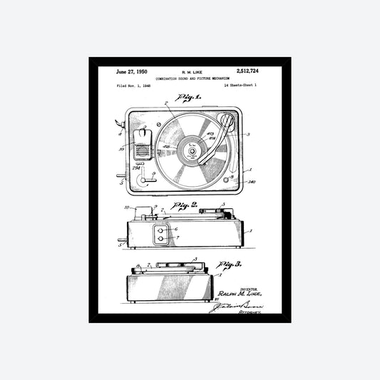 Record Player 1950 Patent Print