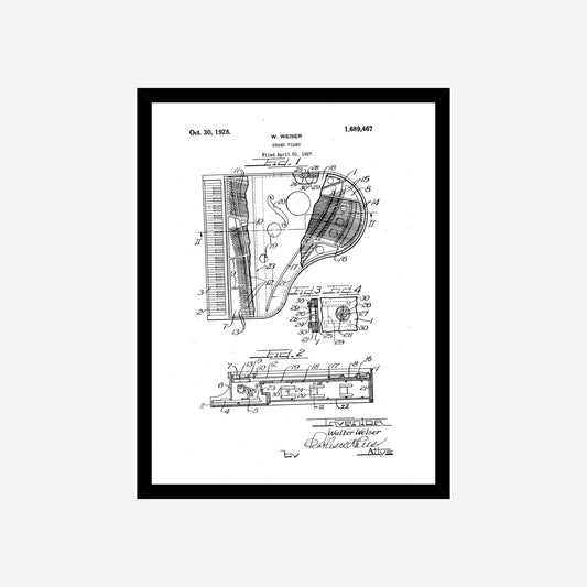 Grand Piano 1928 Patent Print