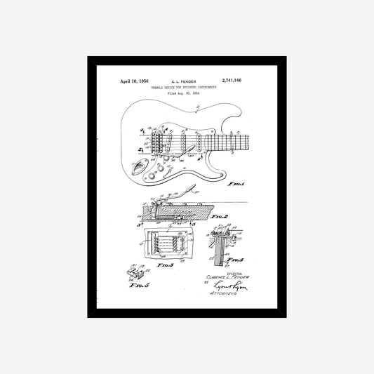 Fender Stratocaster 1954 Guitar Patent Print