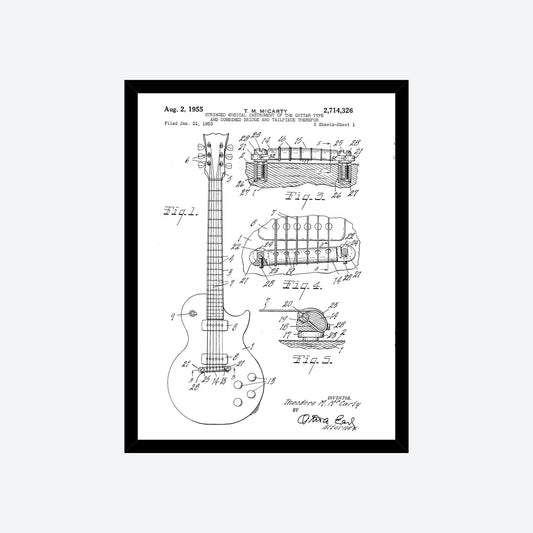 Gibson Les Paul Guitar Patent Print