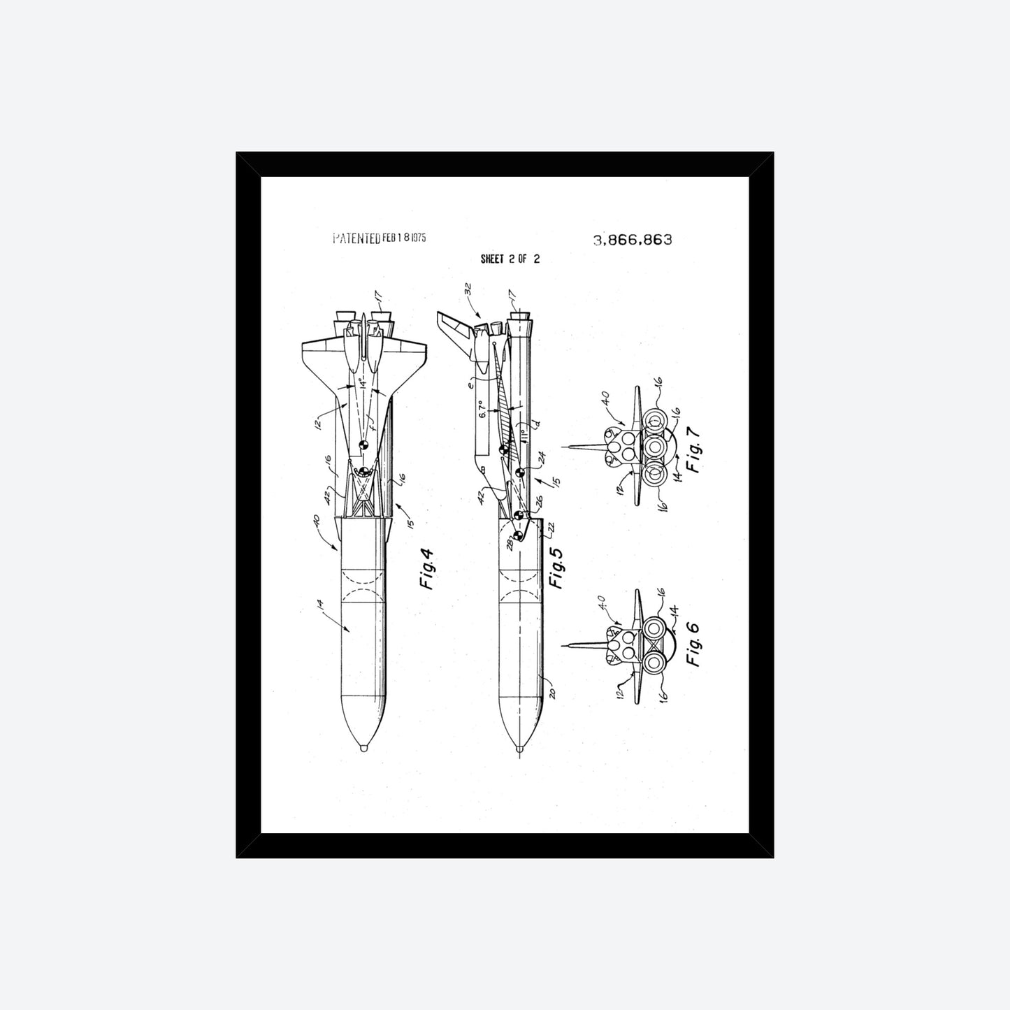 NASA Space Shuttle Patent Print 2