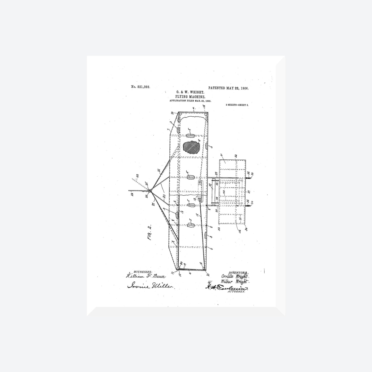 Wright Brothers Flying Machine Patent Print