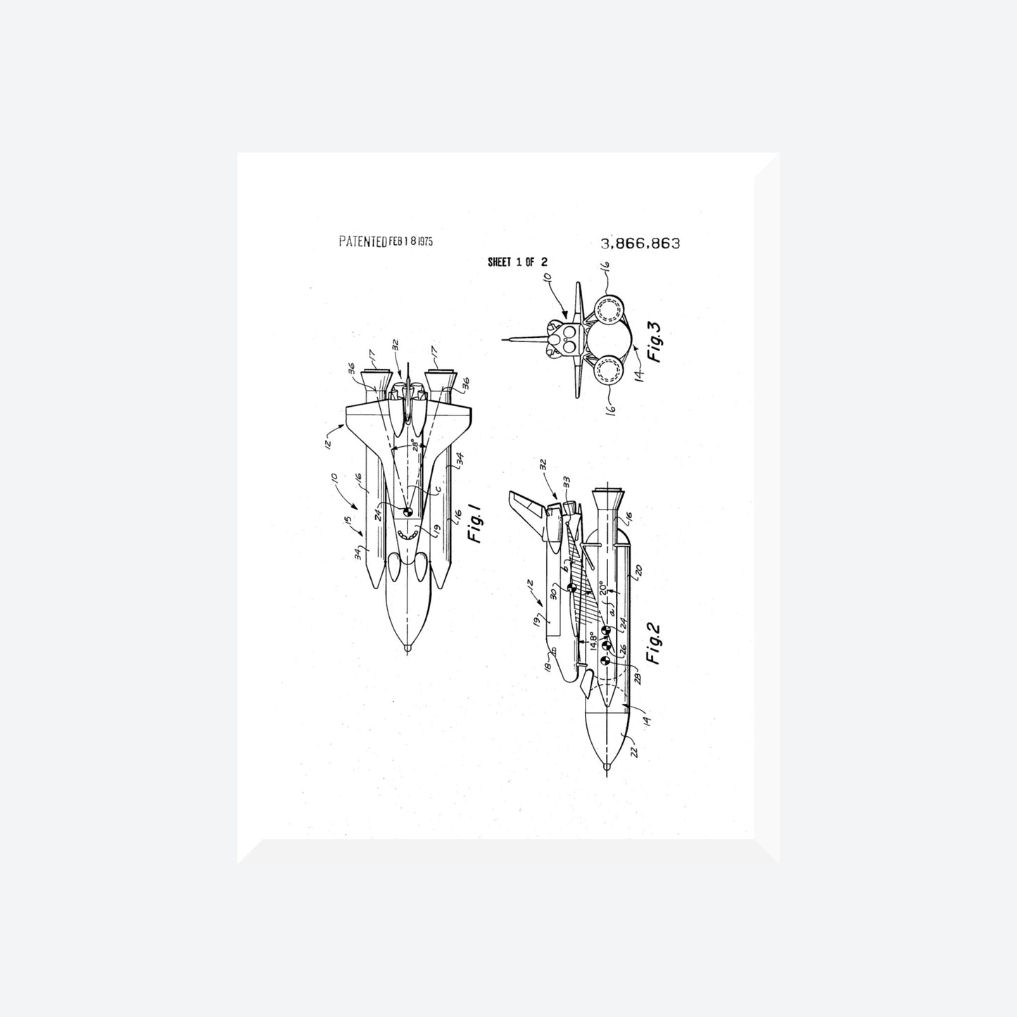 NASA Space Shuttle Patent Print
