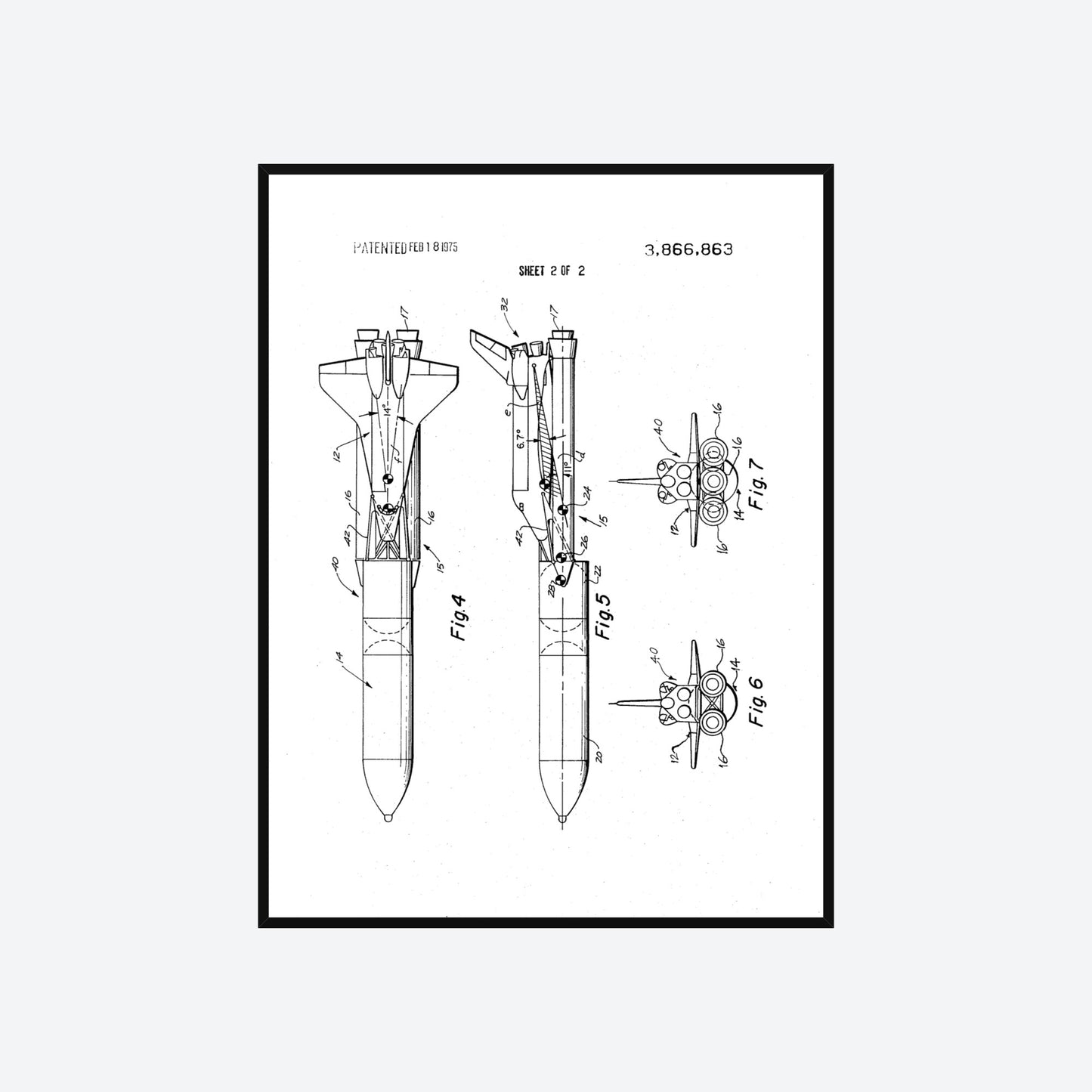 NASA Space Shuttle Patent Print 2