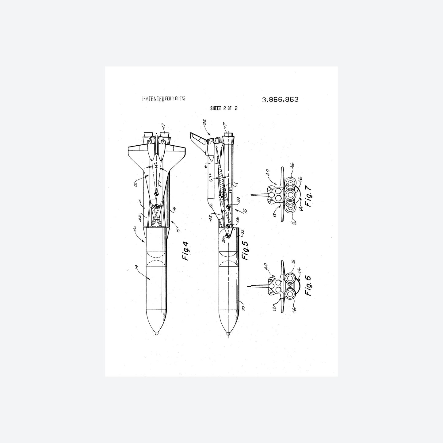NASA Space Shuttle Patent Print 2