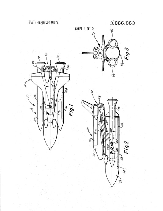 NASA Space Shuttle Patent Print