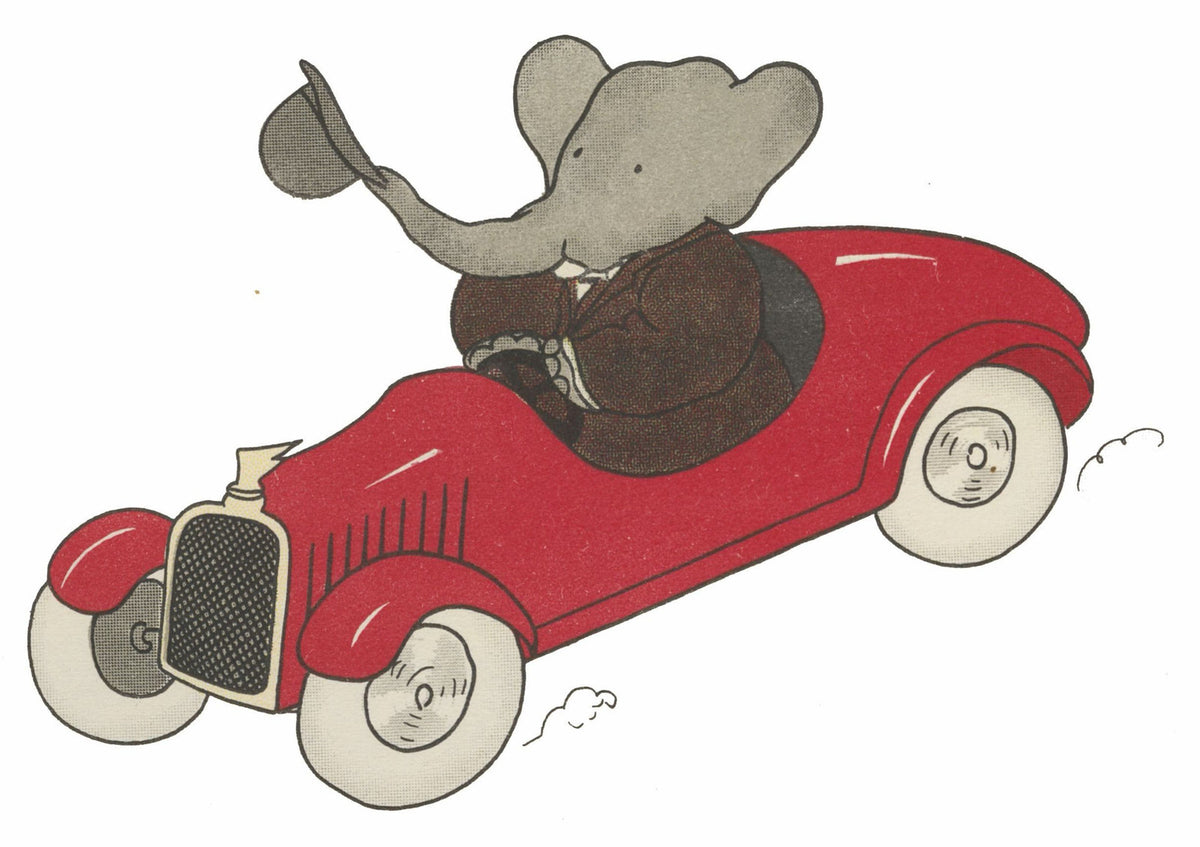 Babar's Red Motor Car · Histoire de Babar · Jean de Brunhoff Babar Print