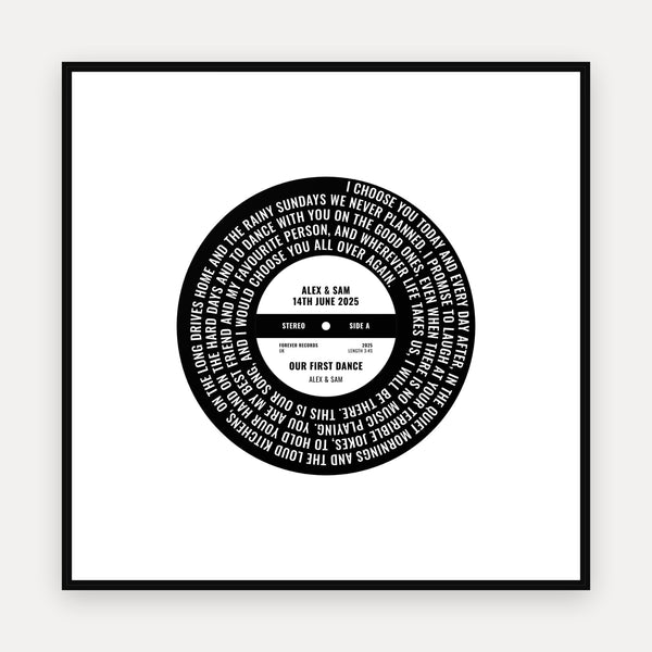 Favourite Song Vinyl Lyrics Print